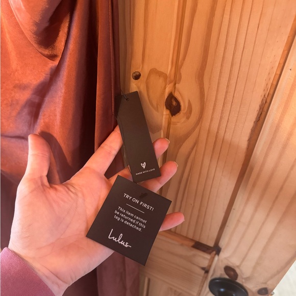 NWT copper satin halter dress - Picture 3 of 3